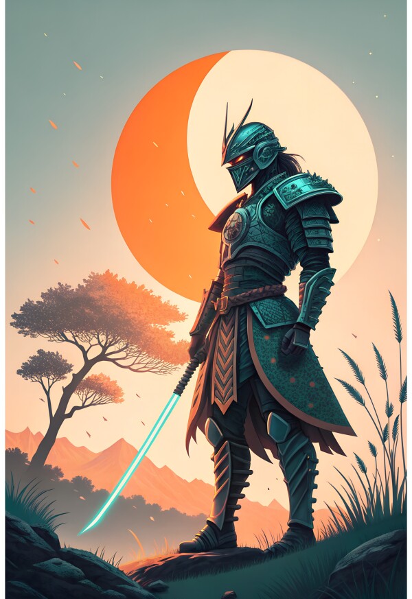 Solar Samurai Canvas Print